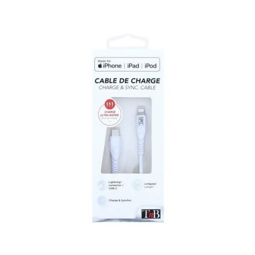 t-nb-cbltc01wh-usb-cable-usb-c-to-8pin-3a-20w-10m-white