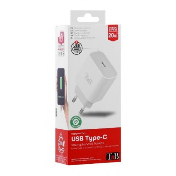 t-nb-chpd20w-home-charger-pd-20w-100-240v-1xusb-c-30a-white