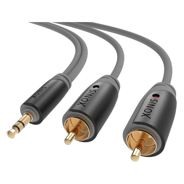 sinox-sxa3402-level-3-gold-cable-35mm-m-2rca-m-slim-black-20m